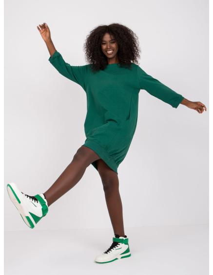 Dámské šaty s pásem SALOU tmavě zelené 