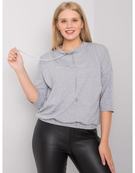 Női blúz strasszokkal melange plus size LATORE szürke