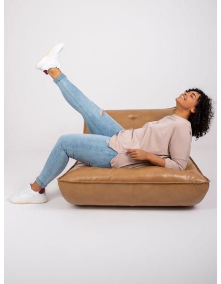 Női blúz strasszkövekkel CORDELIA plus size világos bézs színben