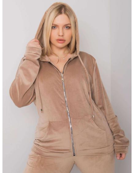 Dámský set velurový plus size MICHELL béžový