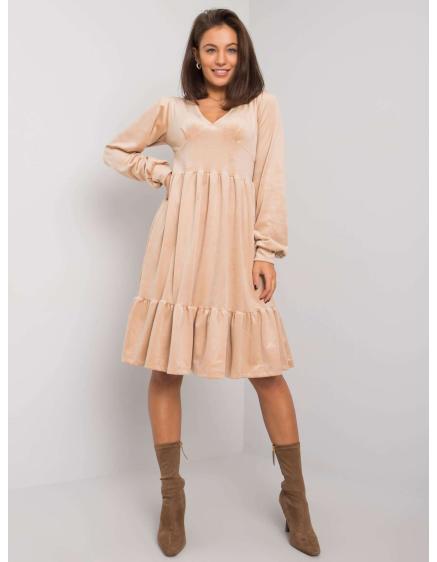 Női fodros ruha MODENA bézs színben