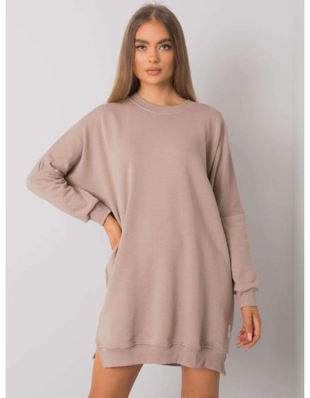 Női hosszú ujjú ruha Odile RUE PARIS sötétbézs sötét bézs