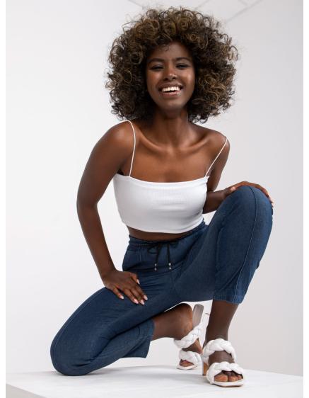 Női nadrág elasztikus derékkal ALEXIS sötétkék