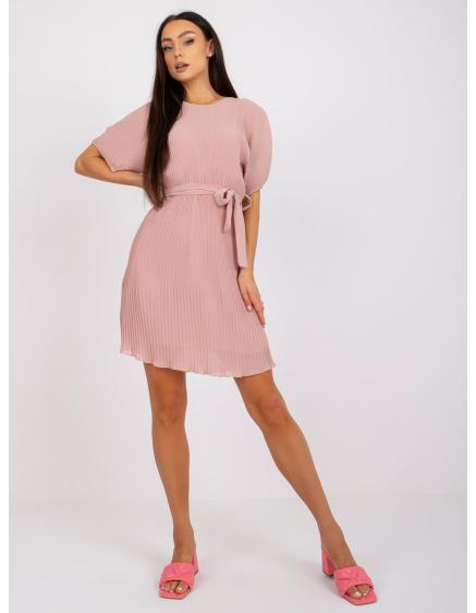 MATHILDE női ruha rakott rózsaszínnel