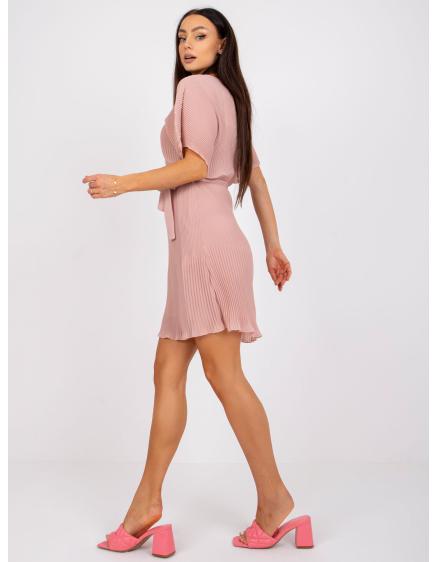 MATHILDE női ruha rakott rózsaszínnel