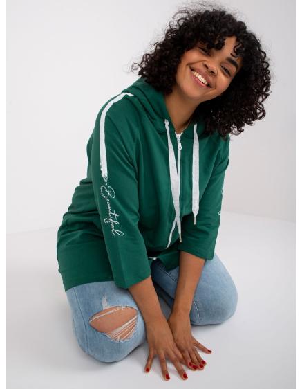 Női nyomtatott plus size pulóver MILEY sötét zöld