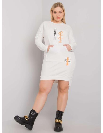 Dámské šaty  plus size teplákové  AKIRA ecru