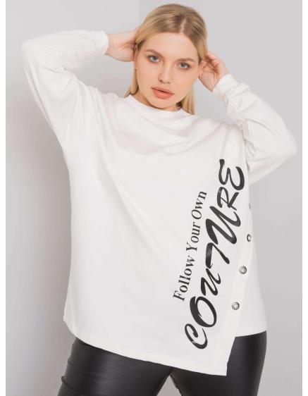 Női aszimmetrikus plus size blúz ELFRIEDE ekrü színben