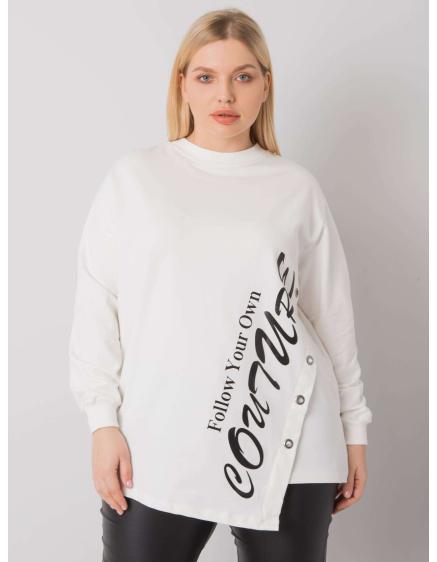 Női aszimmetrikus plus size blúz ELFRIEDE ekrü színben