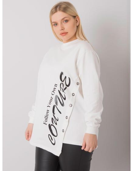 Női aszimmetrikus plus size blúz ELFRIEDE ekrü színben