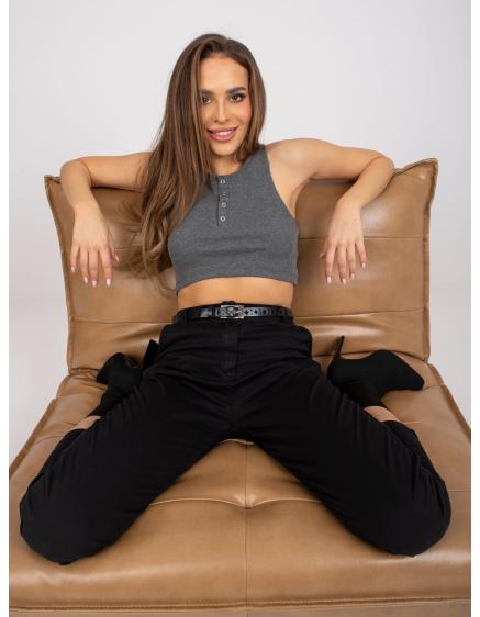 Női egyenes pamut nadrág PATRICIA fekete