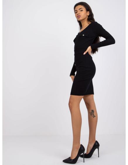 Dámské šaty ruhované Barletta RUE PARIS černé p