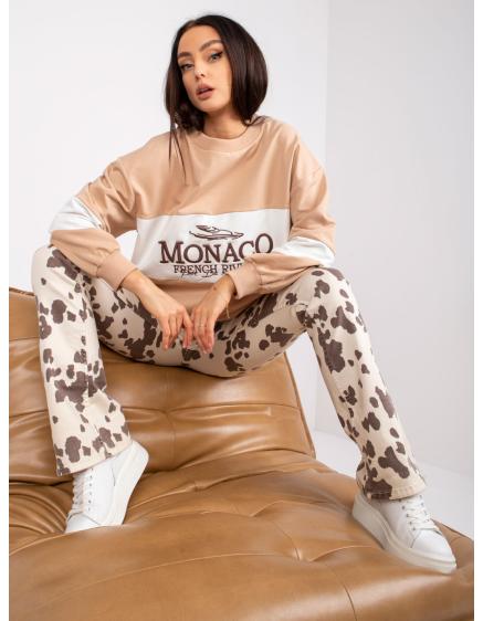 Női pulóver BETHANY felirattal bézs színben