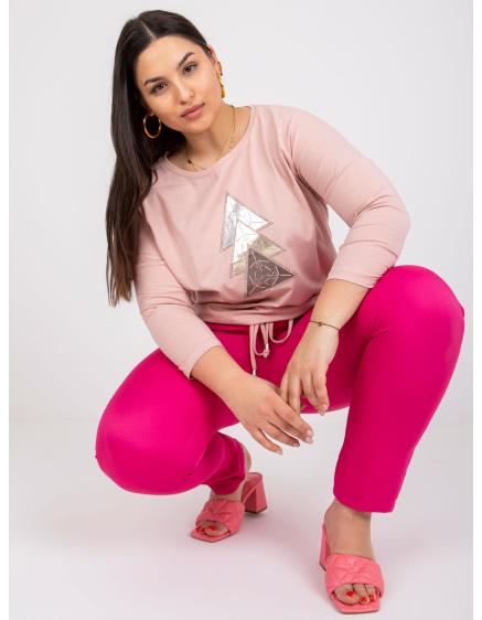 Női plus size blúz BEATE rózsaszín pamut