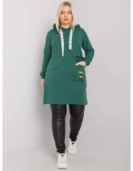 Női kapucnis tunika plus size ASHFORD sötétzöld