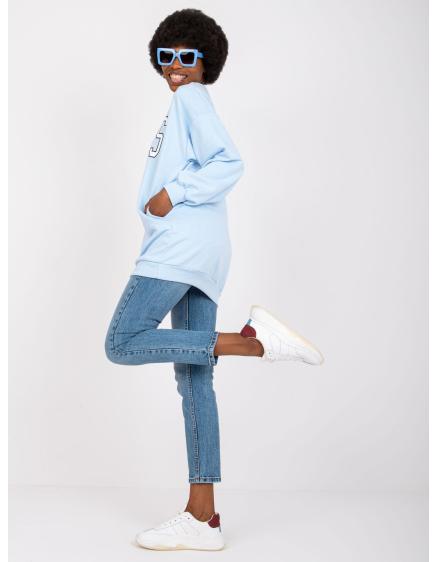 Női kapucnis pulóver POPPY világoskékkel