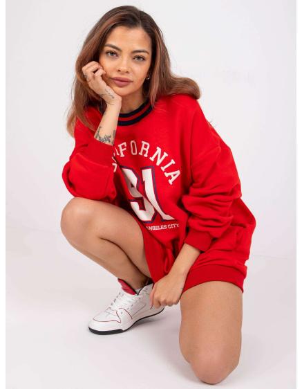 Női hosszú pulóver SUZANNE piros