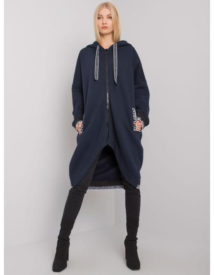 Női kapucnis, cipzáras pulóver MAYAR sötétkék