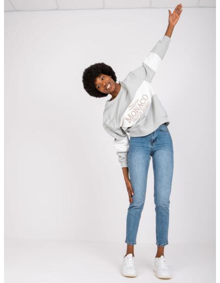 Női pulóver BETHANY szürke pamut