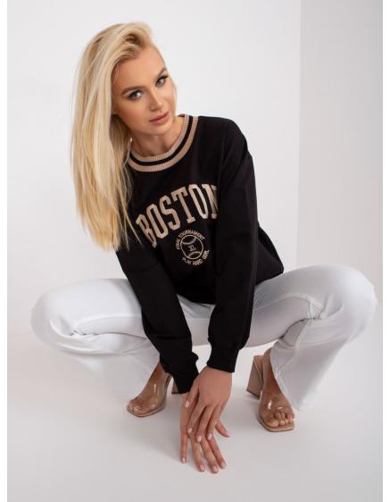 Női pamut pulóver LOUNA fekete