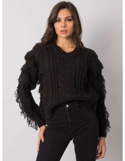 Női kockás pulóver Oregon RUE PARIS fekete