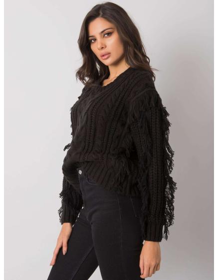 Női kockás pulóver Oregon RUE PARIS fekete