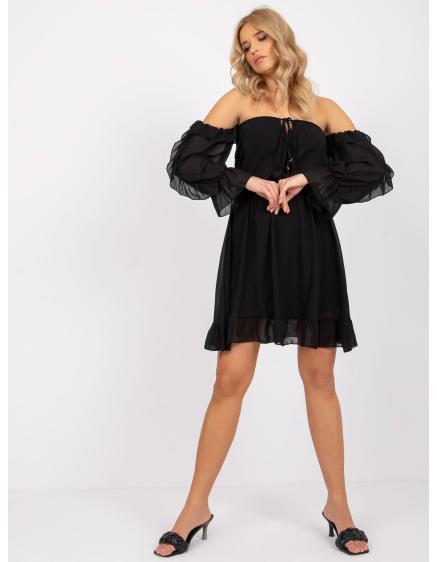 Női fodros ruha Monaco OCH BELLA fekete