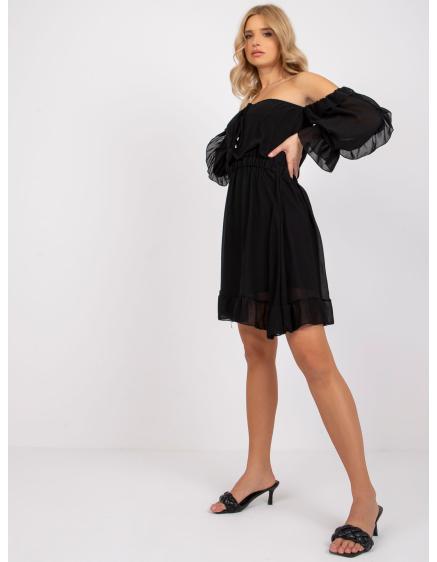 Női fodros ruha Monaco OCH BELLA fekete