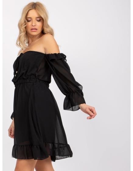 Női fodros ruha Monaco OCH BELLA fekete