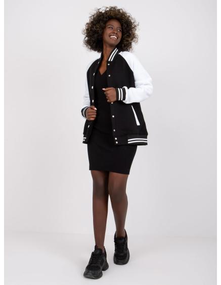 Női bomber pulóver Porto RUE PARIS fekete és fehér