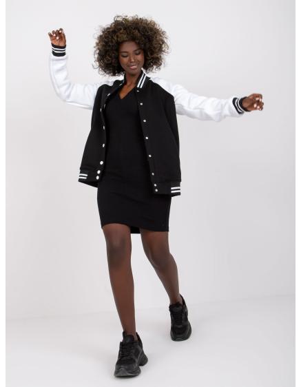 Női bomber pulóver Porto RUE PARIS fekete és fehér