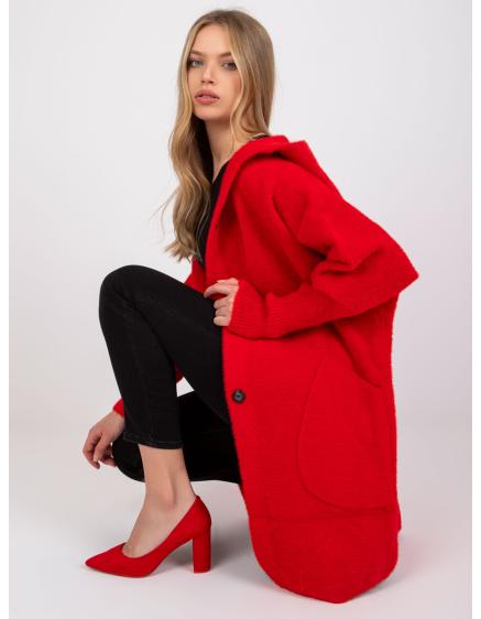 Dámský kabát z alpaky CAROLYN červený 