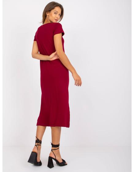 Női viszkóz midi ruha LILIANE sötét bordó