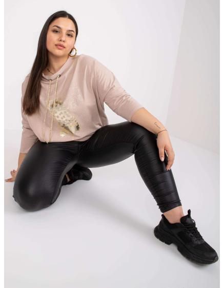 Női laza plus size blúz MANON világos bézs