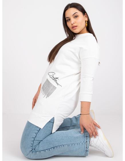 Női plus size tunika pamut SYLVIANE ekrü színben