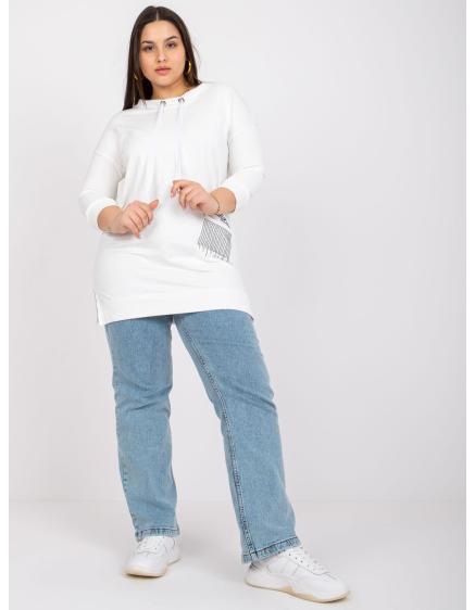 Női plus size tunika pamut SYLVIANE ekrü színben