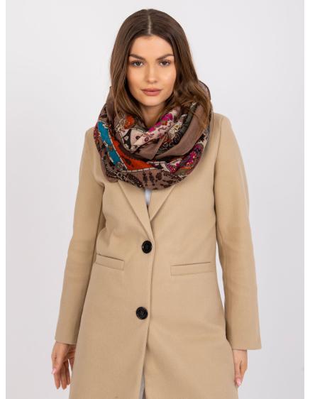 Női nyomtatott sál JOHNA sötét bézs