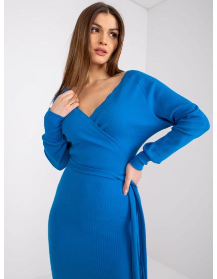 Női Dolce csíkos nyakkivágású ruha RUE PARIS sötétkék