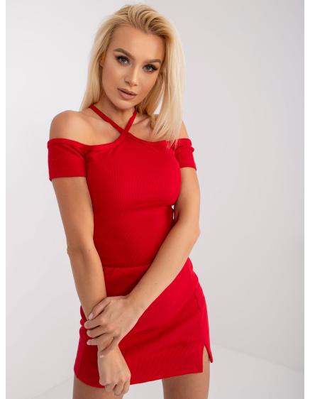 Női csíkos pamut blúz Seila RUE PARIS piros