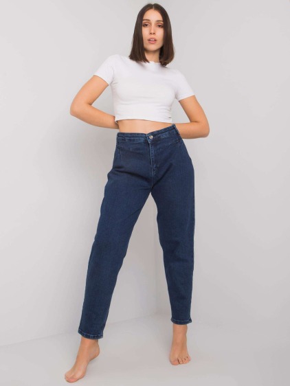 Női egyenes plus size farmernadrág JOHANA kék