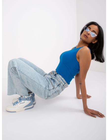 Női csíkos pamut felső Eston RUE PARIS sötétkék