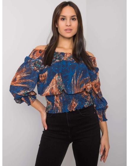 Női blúz NANTERE mintával sötétkék