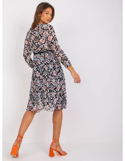 Női virágmintás ruha GIRONA fekete