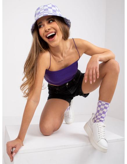 Aria RUE PARIS női csíkos rövid pántos felső sötétlila