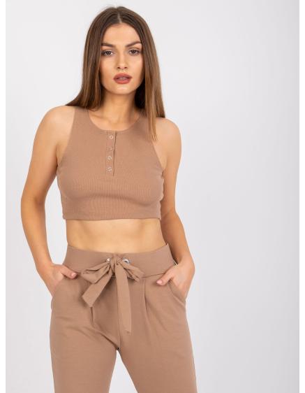 Riley RUE PARIS Női csíkos top barna