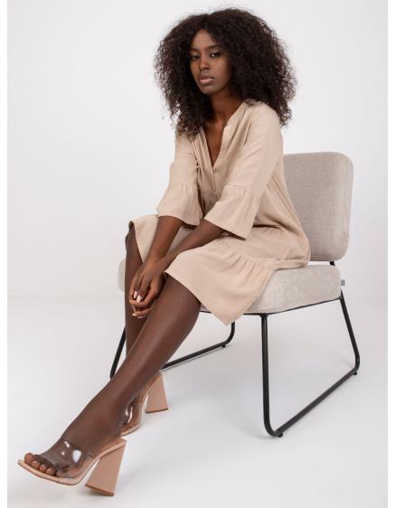 Női fodros ruha Humility SUBLEVEL bézs