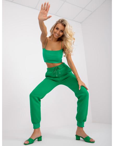 Dámske tepláky s vysokým pásom JULIA green