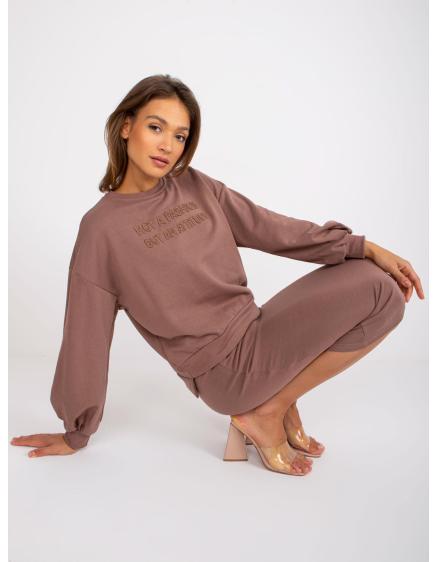 Női midi szoknya szett LOUISA világos barna