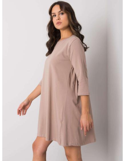 Dámské šaty s krajkou Jamelia RUE PARIS tmavě béžové  