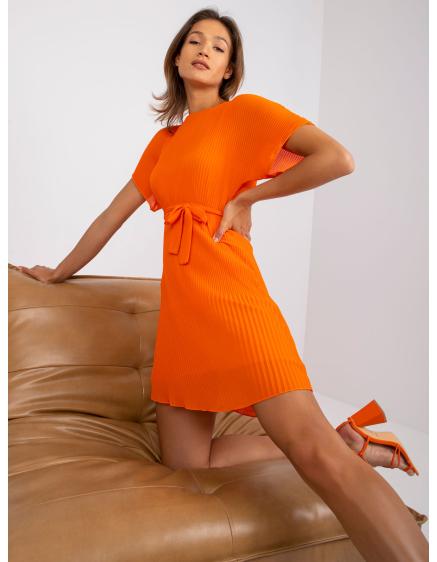 Női kerek nyakkivágású ruha MATHILDE narancssárga